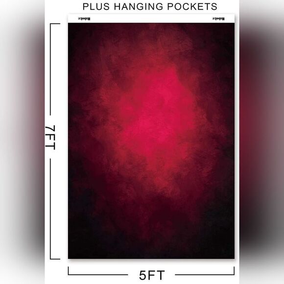 🔸️Red 5x7 Soft Fabric Photography Backdrop - Picture 7 of 7